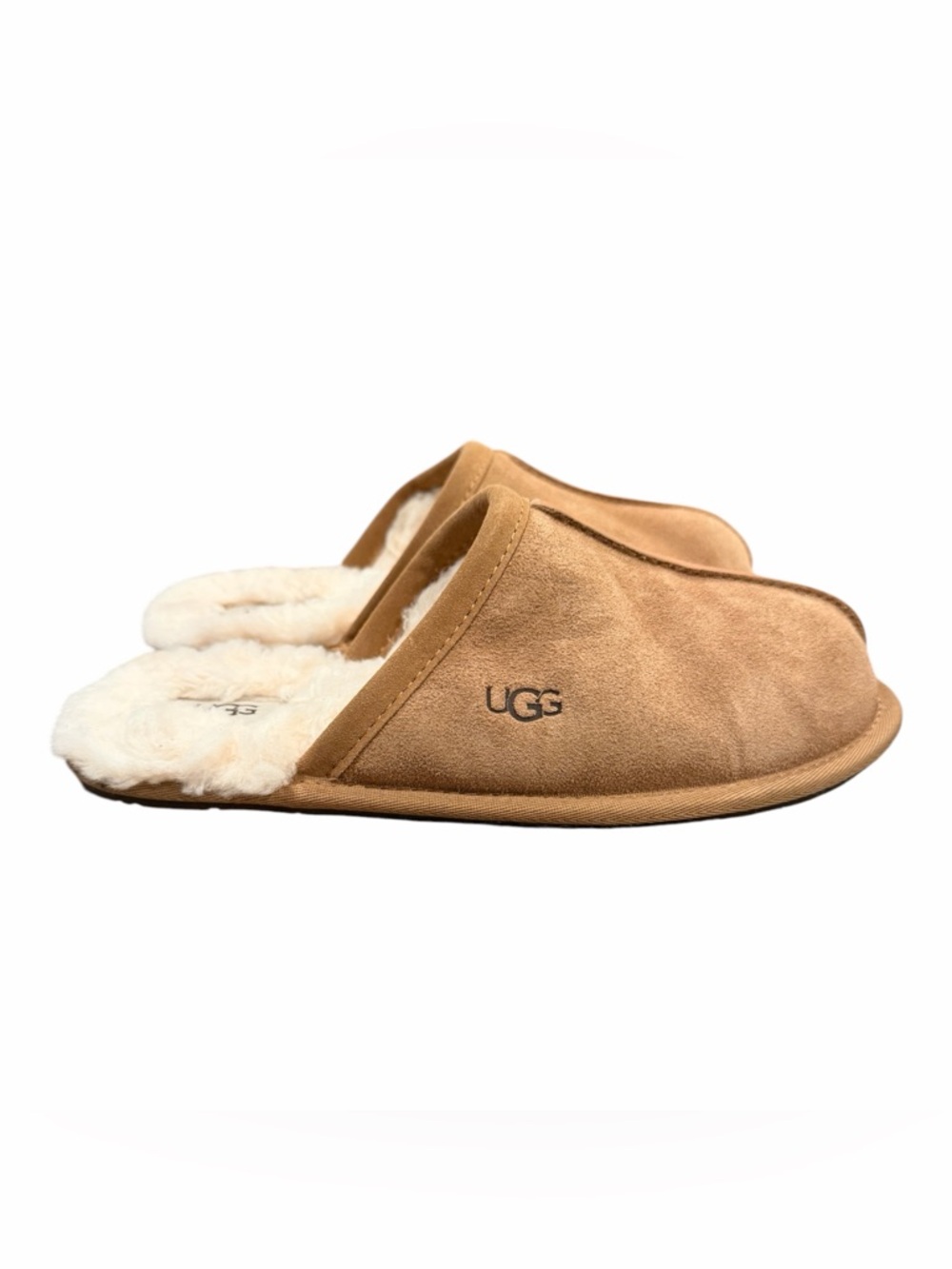 UGG Chestnut Suede Shearling Mule Slippers